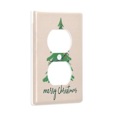 Imagem de Blueangle Placa de parede com luzes coloridas para árvore de Natal, tomada elétrica tamanho padrão 1 gangue para decoração de quarto de escritório em casa, 4,53 x 2,76 polegadas (24)