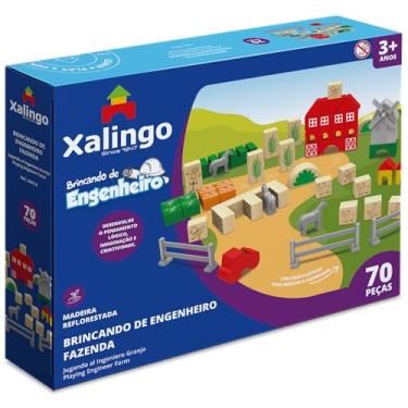 Imagem de Brincando de Engenheiro na Fazenda 70 peças Xalingo