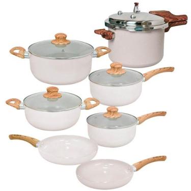 Imagem de Jogo de Panelas e Panela de Pressão de Indução Antiaderente Cerâmica B