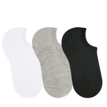 Imagem de Kit com 3 meias selene invisivel 7730001 algodão flanelado, 34 A 39, B