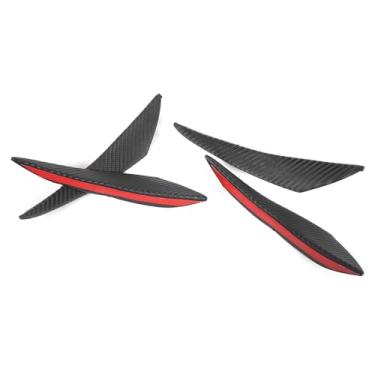 Imagem de Semme Spoiler Dianteiro para Carro, Divisor Universal de Fibra de Carbono, Barbatana de Borracha para Decoração Automática, Proteção e Aprimoramento de Estilo, 4 Peças