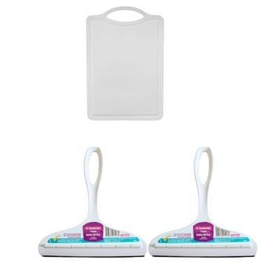 Imagem de Kit 2 Rodo de pia Branco e 1 Tábua de corte Branco