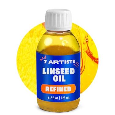 Imagem de 7 Artists Óleo refinado de linhaça para pintura 10 ml – Tinta a óleo profissional média | Oilpaintts Lenseed Thinner para belas artes, pintura em tela | Suprimentos e acessórios para Arists