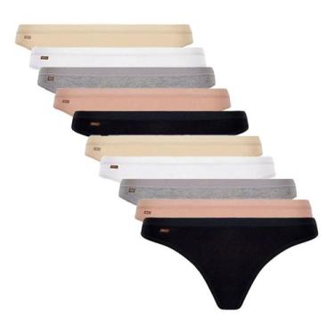 Imagem de Kit C/10 Calcinhas Fio Loba Lupo Cotton Conforto Macia 40355, Sortidas