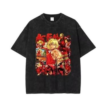 Imagem de Camiseta Oversized De Algodão Vintage Street Fighter Ken Ryu Guile Hip