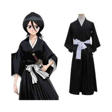 Imagem de Fantasia De Cosplay BLEACH Rukia Kuchiki Para Mulheres E Homens Com Pe