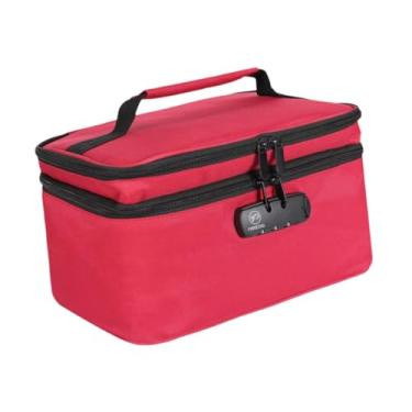 Imagem de predolo Estojo organizador de primeiros socorros familiar, à prova de poeira, com 2 compartimentos, ideal para guardar itens médicos, cosméticos, brinquedos e, Vermelho