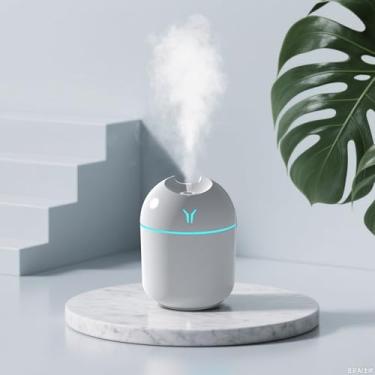 Imagem de Umidificador ultrassônico 2 em 1 de 220 ml e difusor de óleo essencial de aroma com luz noturna para quarto, planta, viagem, carro - branco