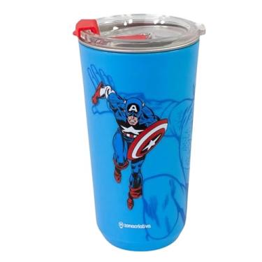 Imagem de Zonacriativa – Copo Sky Capitão América New World Order 500ml | Parede Dupla em Aço Inox, Tampa Hermética com Abre e Fecha em Clique | Estilo, Resistência e Conforto em Cada Gole