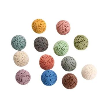 Imagem de Bola De Perfume De Pedra Vulcânica Colorida 16mm Para Acessórios De Co