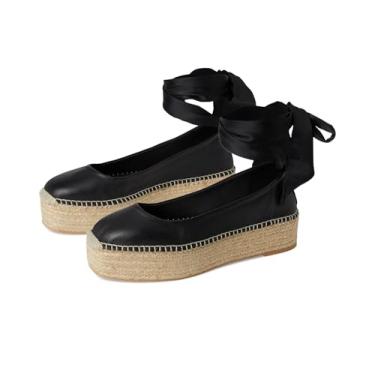 Imagem de Free People Tênis feminino Starboard Wrap Espadrille Trend, Preto, 40