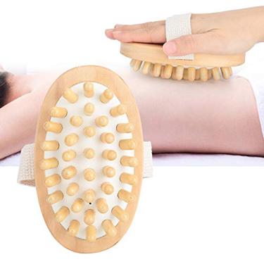 Imagem de Yinhing Escova Corporal Multifuncional, Escova de Banho Esfoliante, de Banho para As Costas, Ferramenta de Massagem Antigordura para Relaxamento e Desintoxicação Feita de Bambu (Sem alça)