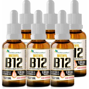 Imagem de Kit Com 6 Vitamina B12 Sublingual (Metilcobalamina) 20ml - Flora Nativa-Unissex