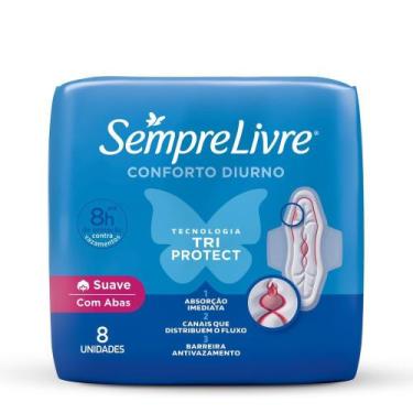 Imagem de Absorvente Sempre Livre Adapt Toque Suave Com Abas Com 8 Unidades