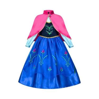 Imagem de Vestido De Princesa Anna Frozen Para Meninas Com Capa Vermelha Para Fe