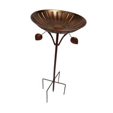 Imagem de Ｂｅｓｇａ Alimentador de pássaros, bebedouro para pássaros, enfeite, acessórios, espaçoso, presente, metal, decoração para jardim, quintal, base de 5 pontas