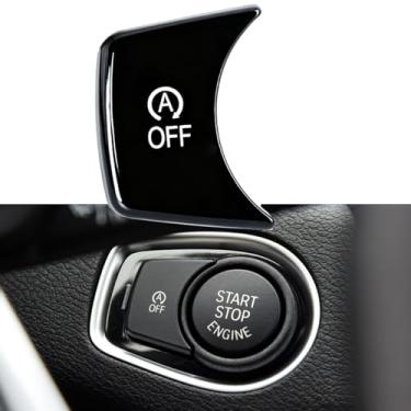 Imagem de Substituição do botão de parada automática do interruptor do motor do carro compatível com BMW X1 F48 F49 / X2 F39/ 2 séries F45 F46 preto brilhante