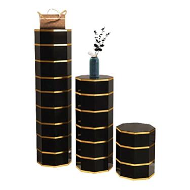 Imagem de Armário giratório para sapatos, torre redonda de armazenamento de sapatos, prateleira de metal para sapatos, octogonal redondo de 360°, armário de torre, para armário, porta, corredor, entrada, 1 peça