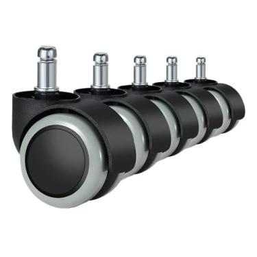 Imagem de Rodízios Rodinhas Cadeira de Escritório ou Gamer Silicone Anti-Risco e Ruído com Pino 11mm
