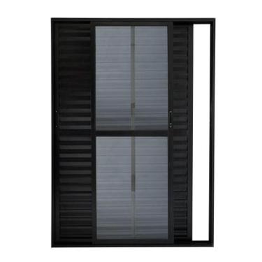 Imagem de Porta balcao 3 folhas preto 2,10 x 1,50 - ALFA ESQUADRIAS