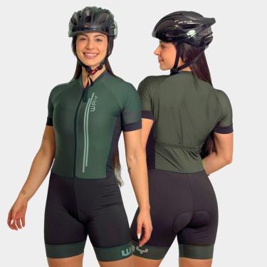 Imagem de Macaquinho de Ciclismo Feminino Forro Gel Manga Curta Cicloturismo Speed Mtb-Feminino