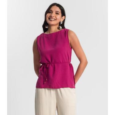 Imagem de Regata Feminina com Amarração Rovitex Rosa, G, Rosa