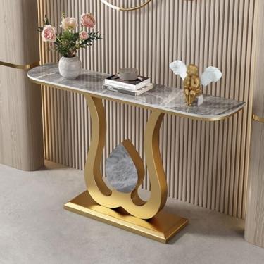 Imagem de Decoração moderna, mesa de console, mesa de entrada, mesa de corredor, mesas de console para entrada, mesa de hall de entrada industrial, para sala de estar, corredor, escritório (ouro C, 150 cm)