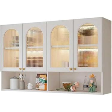 Imagem de Armário de parede de banheiro branco com prateleira de armazenamento de medicamentos suporte de parede sobre o armário de banheiro para quarto e cozinha, branco - 140 x 40 x 80 cm