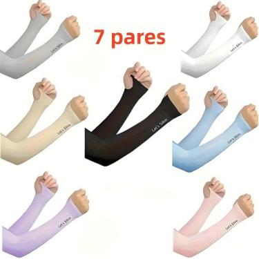 Imagem de Protetores De Braço Resistentes a UV, 7 Pares De Mangas Elegantes Para