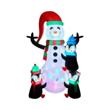 Imagem de Boneco De Neve Inflável Iluminado Por LED Para Decoração De Natal E An