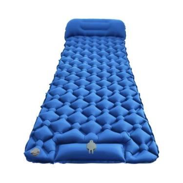 Imagem de Colchão Inflável Ultraleve Para Camping Com Almofadas E Bomba Embutida