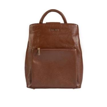 Imagem de Mochila bolsa slim couro liso antifurto Lavínia-Feminino