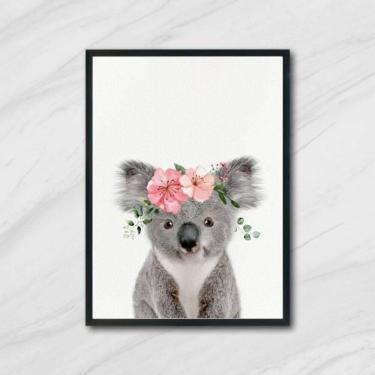 Imagem de Quadro Coalinha Coroa De Flores 45X34Cm Com Vidro Preta