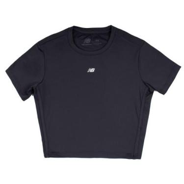 Imagem de Cropped Feminino New Balance Harmony Rib Preto, Preto, G