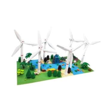 Imagem de Kit De Blocos De Montar DIY: Cenário De Jardim Com Moinho De Vento - M