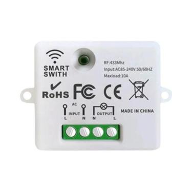 Imagem de Interruptor De Luz Sem Fio RF433MHz 10A Com Transmissor ON/OFF Para Il