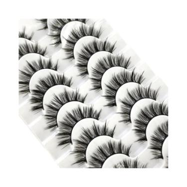 Imagem de Cílios Postiços Cat Eye Faux Mink 10 Pares 8D Dramáticos Longos E Volu