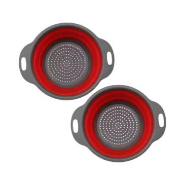 Imagem de Escorredor De Silicone Dobrável 2PCS, Coador De Cozinha Para Frutas, V