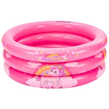 Imagem de Piscina Infantil Inflável Redonda 66L 74cm 3Aneis Unicornio