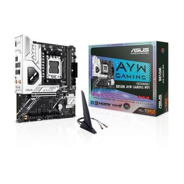 Imagem de Placa-Mãe ASUS B850M AYW GAMING WIFI, AMD AM5, mATX, DDR5, Wi-Fi 6, Preto - 90MB1LW0-M0EAY0-Unissex