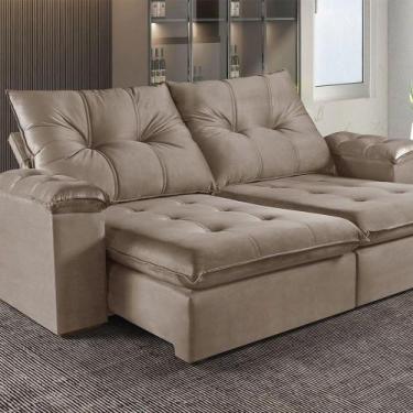 Imagem de Sofá Retrátil E Reclinável 4 Lugares M-194 Estofados Martins Bege - MA