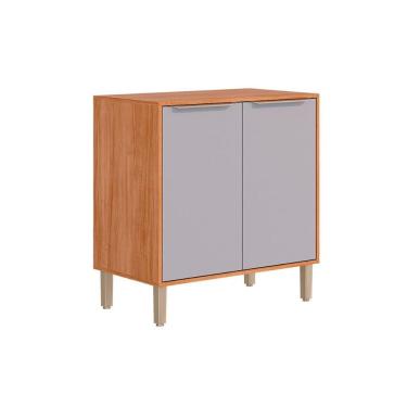 Imagem de Balcão de Cozinha Divina com 2 Portas 100% MDF 80CM Cinamomo-Platina para Cooktop com T...