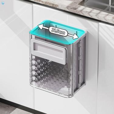 Imagem de Mini Lata de Lixo Pendurada Indoor Multiuso em Plástico Dobrável Cinza para Cozinha Mon...