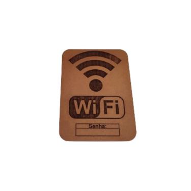 Imagem de Placa Decorativa Placa Wi-fi M2 Natural [F031] para Ambientes Aconchegantes em MDF com...
