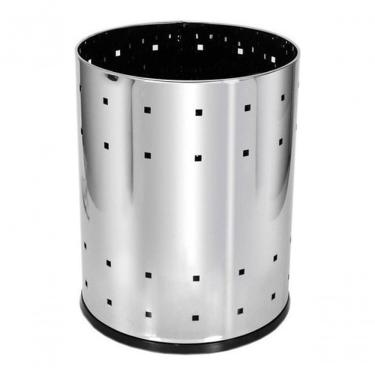 Imagem de Lixeira Telada B9 22,5L em Aço Inox com Fundo Plástico Resistente para Escritório e Uso Comercial Inox