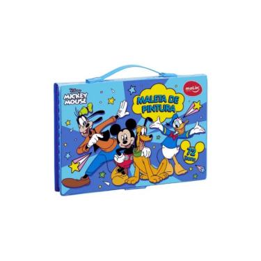 Imagem de Maleta de Pintura Molin do Brasil 72 Itens Mickey Mouse com Marcadores Lápis Giz Pastilhas