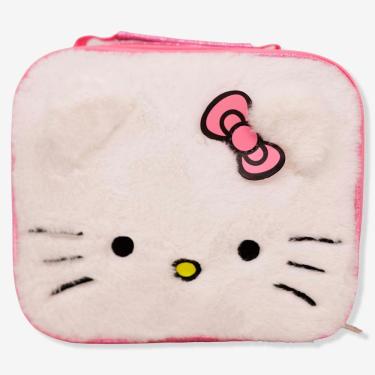 Imagem de Lancheira Térmica Zonacriativa 3d Plush Hello Kitty em Poliéster 29x29x9CM Branco para Uso Diário