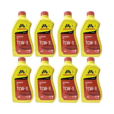 Imagem de Óleo Náutico Menzoil TCW3 2T Premium Todos Motores Kit Com 8 litros