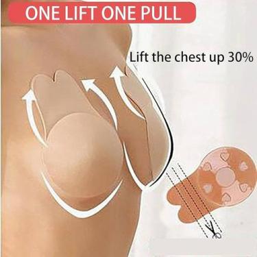 Imagem de Sutiã Adesivo Silicone Levanta Seio Preto Push Up Invisível Reutilizáv