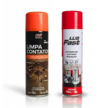 Imagem de Kit Spray Óleo Desengripante e Limpa Contato Elétrico 300 ML - LUB FAS